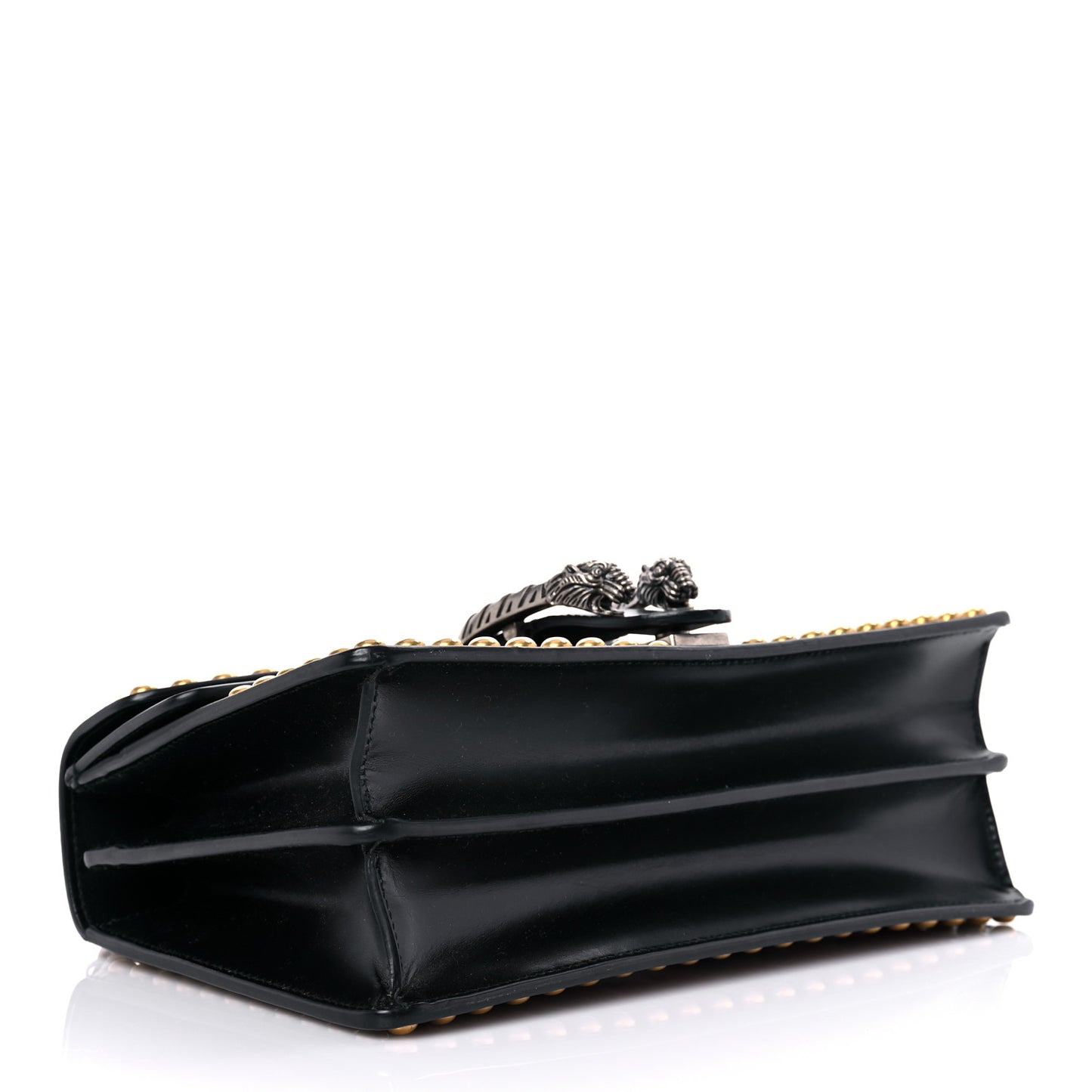 Calfskin Floral Embroidered Studded Small Dionysus Shoulder Bag Black