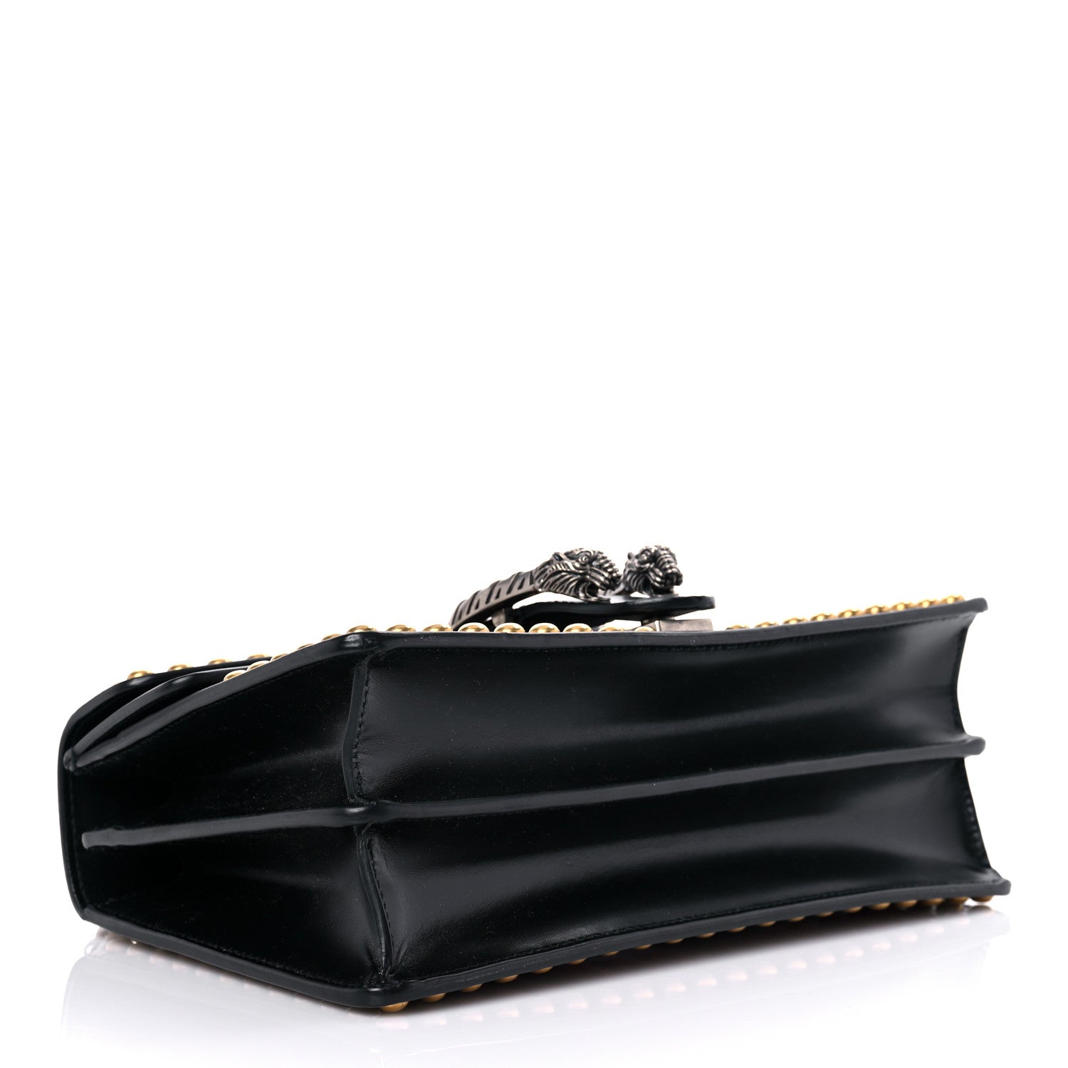 Gucci Calfskin Floral Embroidered Studded Small Dionysus Shoulder Bag Black 4 of 15