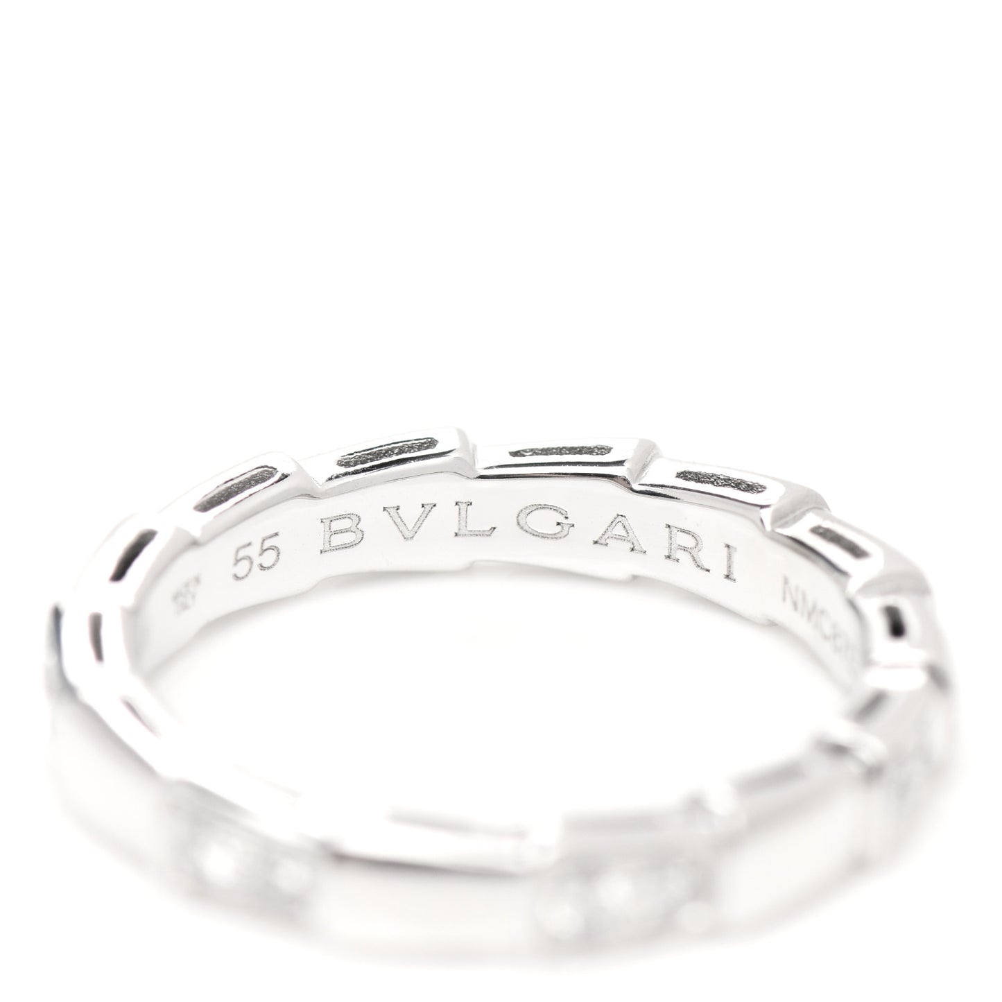 18K White Gold Diamond Serpenti Viper Band Ring 55 7.25