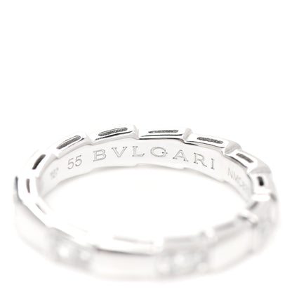 Bulgari 18K White Gold Diamond Serpenti Viper Band Ring 55 7.25 4 of 7