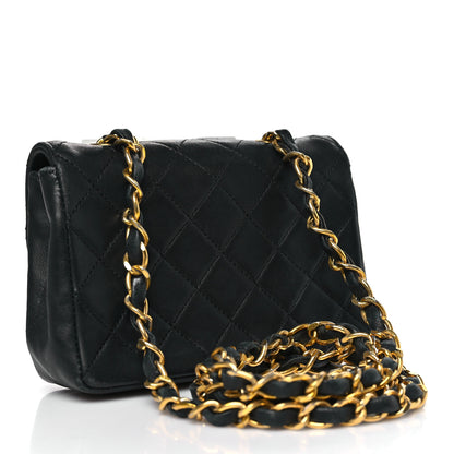 Chanel Lambskin Quilted Micro Mini Flap Bag Black 2 of 9
