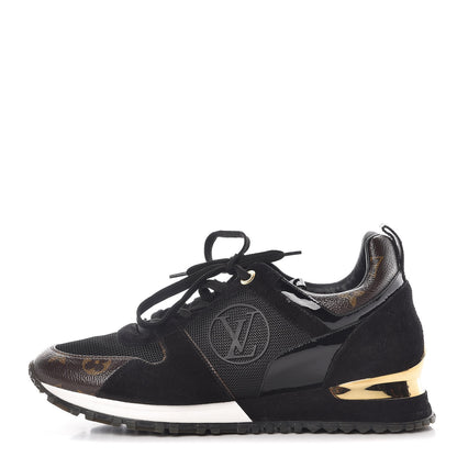 Louis Vuitton Suede Monogram Run Away Sneakers 38.5 Black 1 of 12