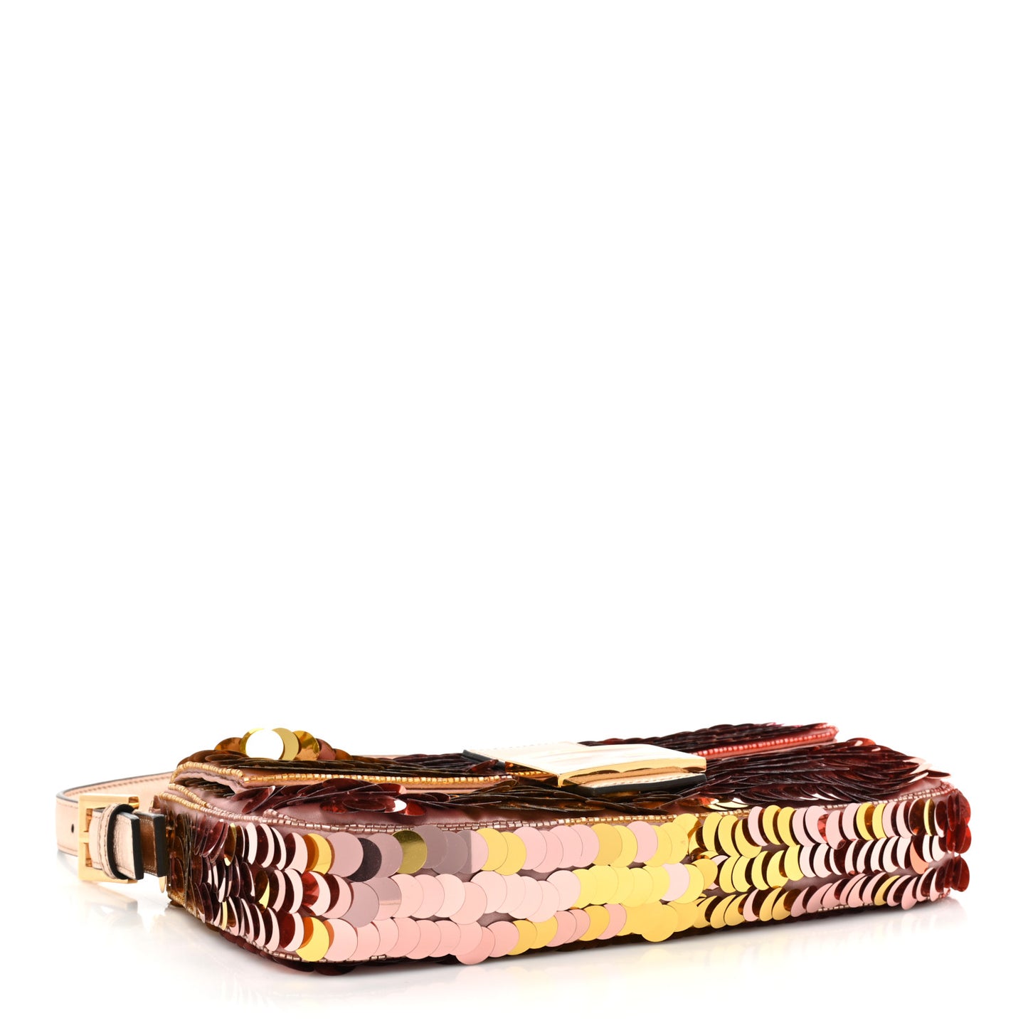 Sequin Paillettes Vitello Laminato Striped Baguette 1997 Multicolor