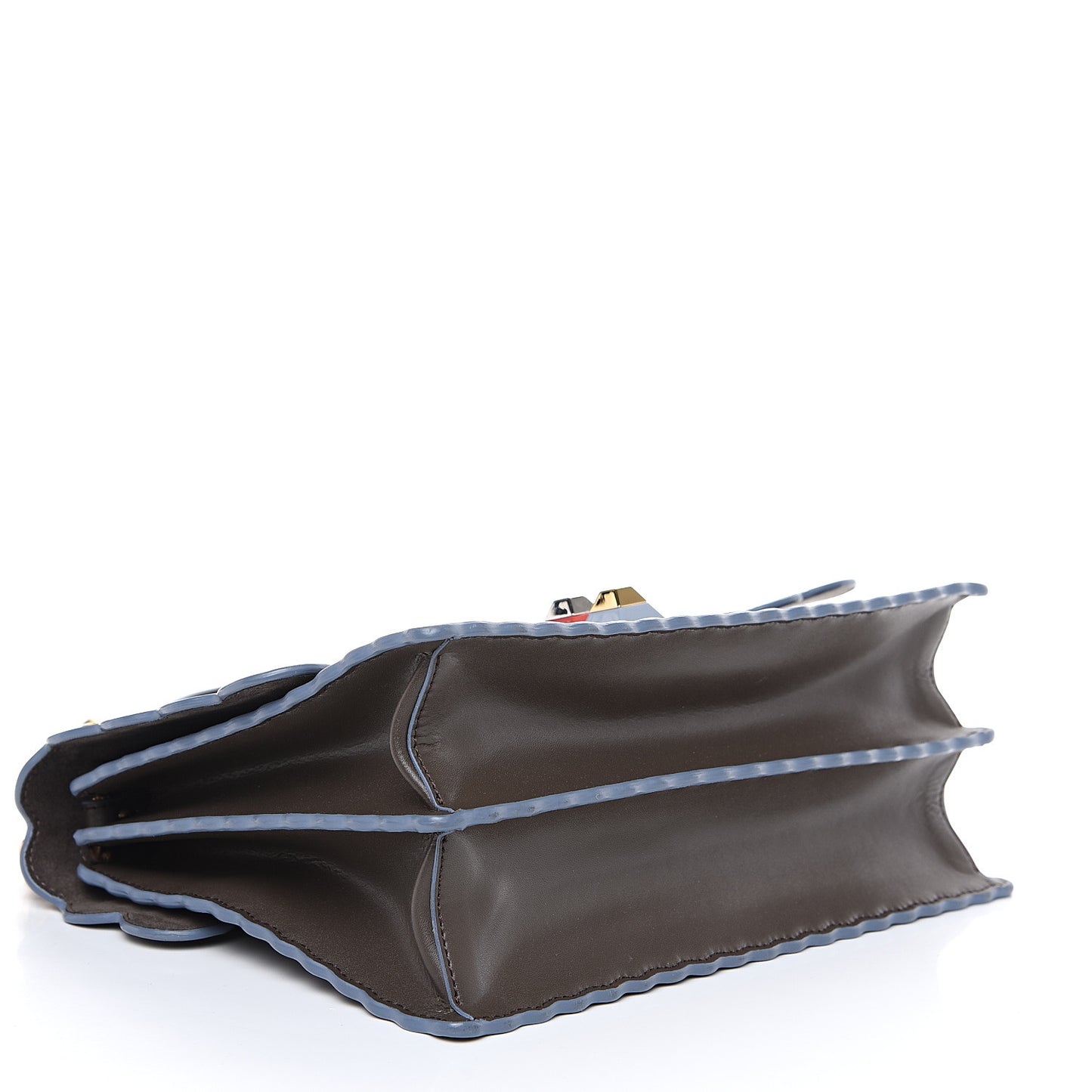 Vitello Liberty Scalloped Studded Kan I Shoulder Bag Carbone