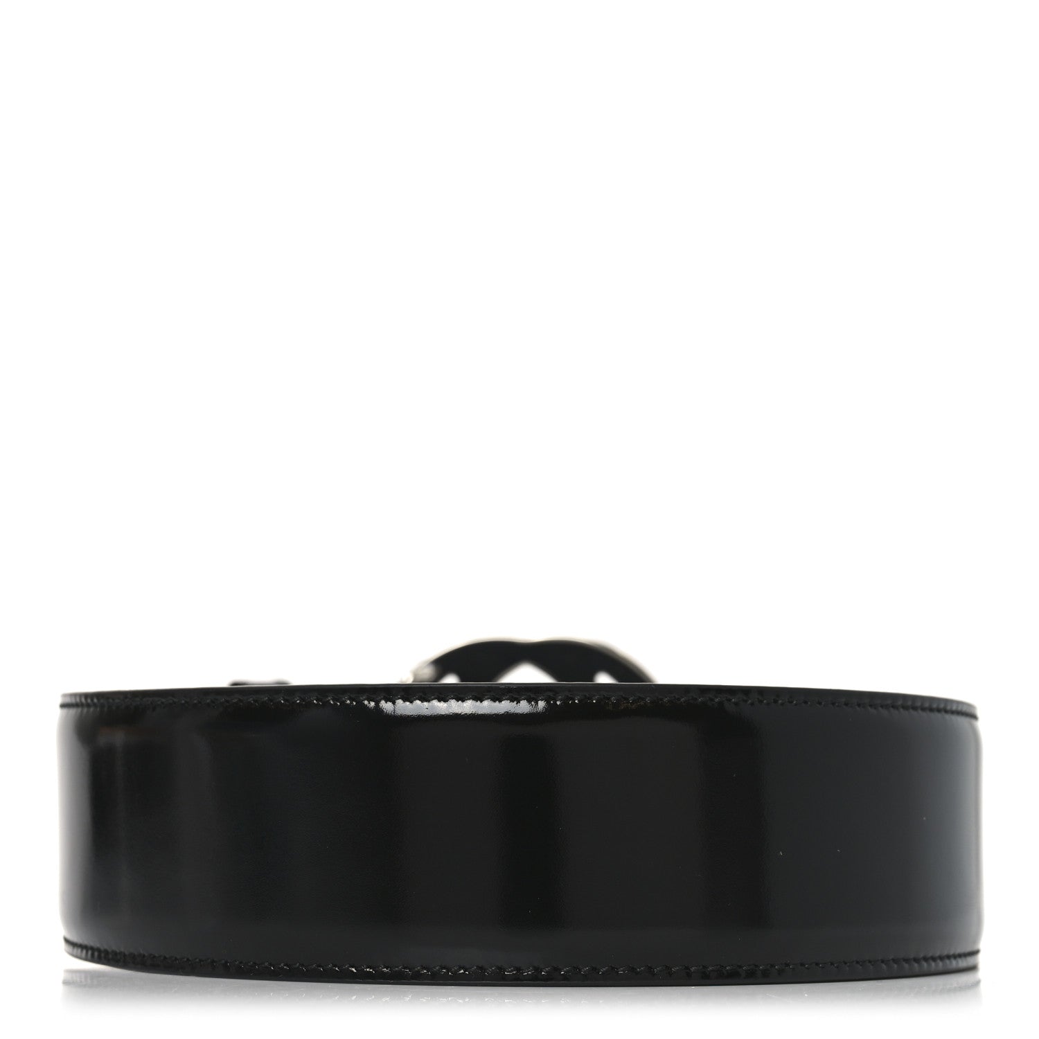 Gucci Glass Calfskin Interlocking G Belt 95 38  Black 2 of 5