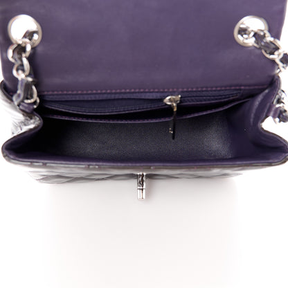 Chanel Patent Calfskin Quilted Mini Square Flap Purple 5 of 13