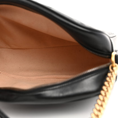 Gucci Calfskin Matelasse Small GG Marmont Chain Shoulder Bag Black 5 of 10