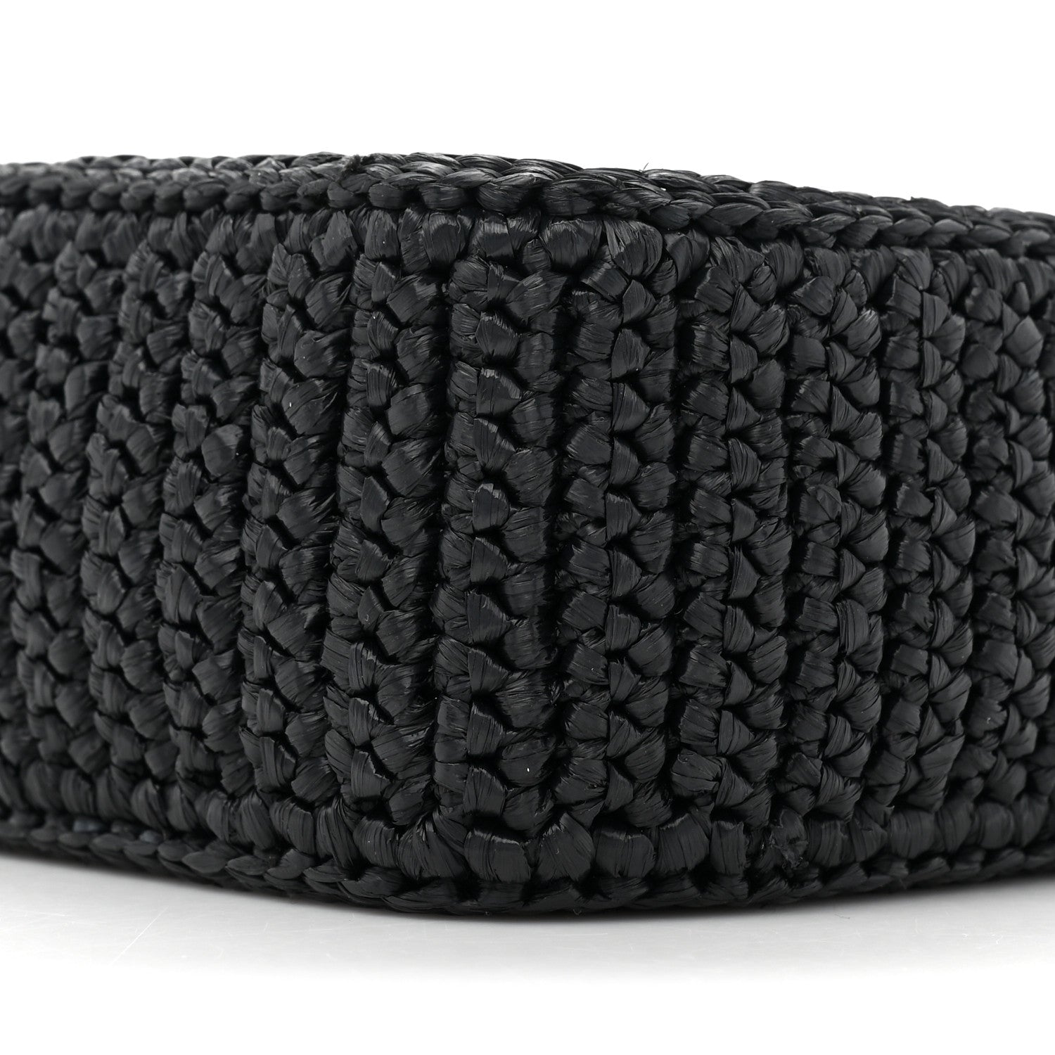 Prada Yarn Raffia Effect Crochet Re-Edition 2005 Shoulder Bag Black 7 of 8