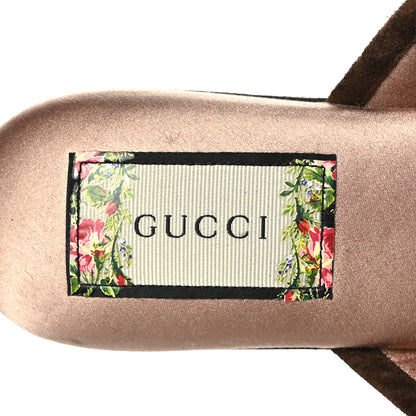 Gucci Velvet GG Monogram Crystal Slippers 35.5 Brown Vintage Cocoa 7 of 7