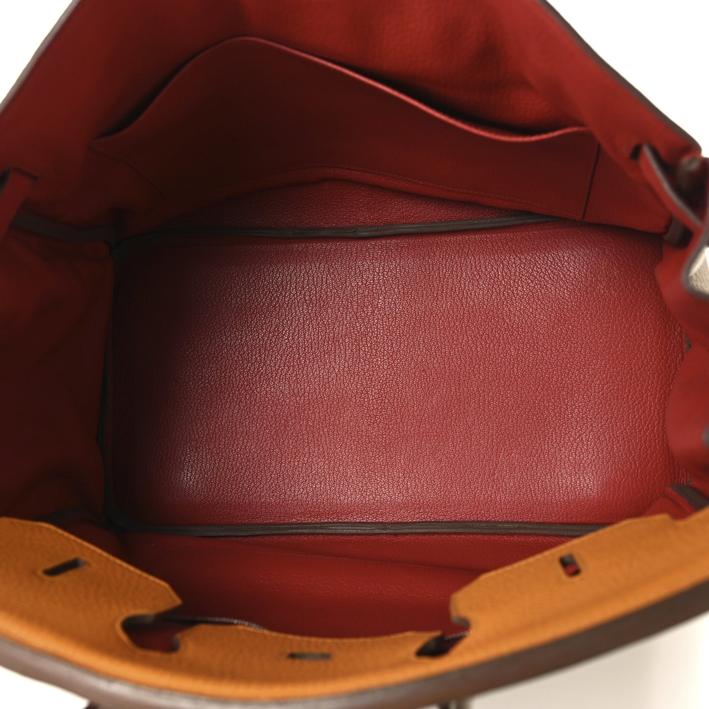 Taurillon Clemence Swift Tri-Color Birkin 35 Sanguine Gris Tourterelle Moutarde