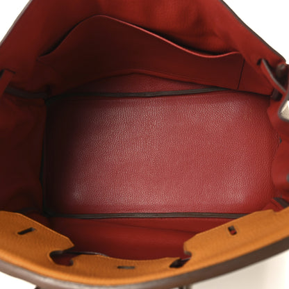 Hermes Taurillon Clemence Swift Tri-Color Birkin 35 Sanguine Gris Tourterelle Moutarde 5 of 14