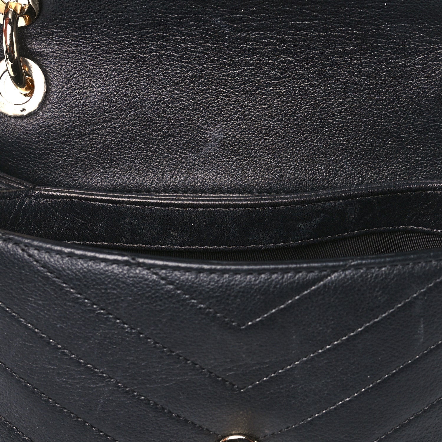 Chanel Grained Calfskin Small Chevron Chic Top Handle Flap Black 16 of 17