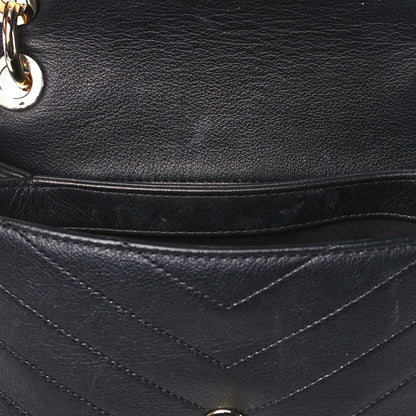Chanel Grained Calfskin Small Chevron Chic Top Handle Flap Black 16 of 17