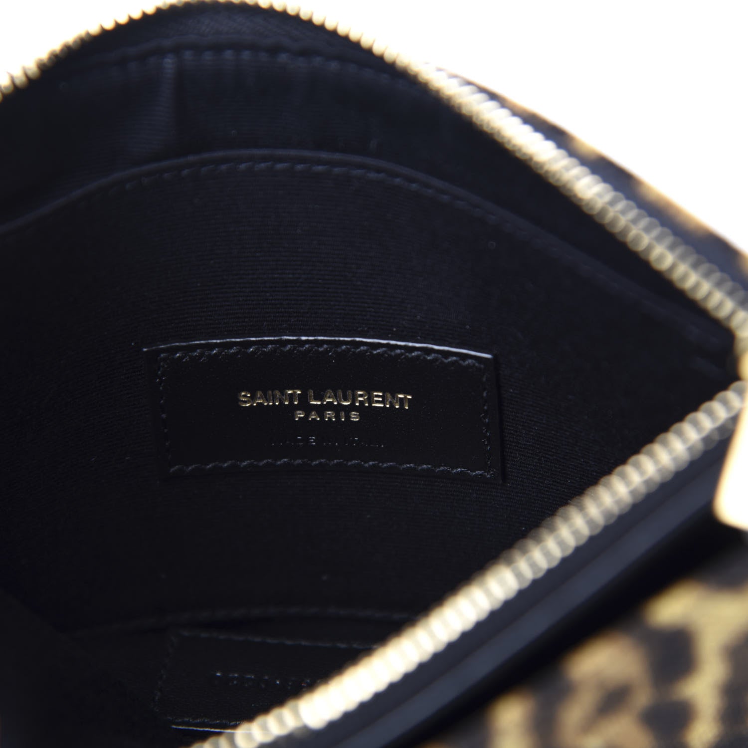 Saint Laurent Canvas Calfskin Leopard Monogram Bill Pouch Natural 6 of 8