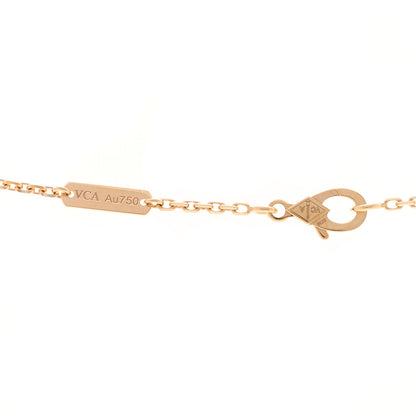 Van Cleef & Arpels 18K Rose Gold Diamond Mother of Pearl Two Butterfly Pendant Necklace 4 of 5