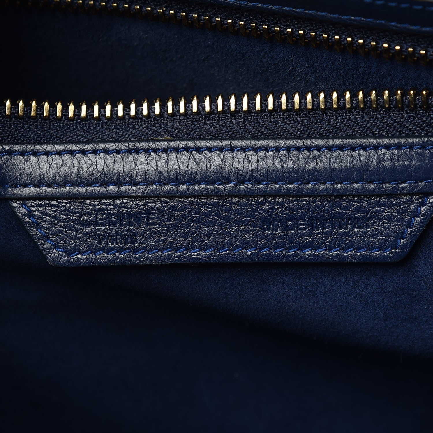 Celine Drummed Calfskin Mini Luggage Ink 8 of 14