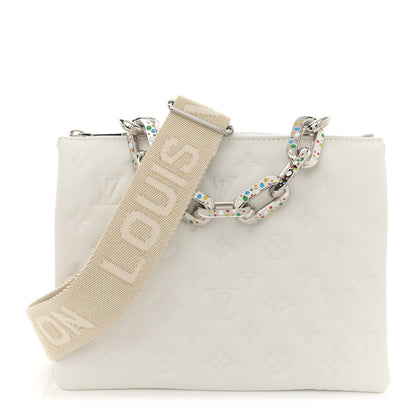Louis Vuitton LV x YK Lambskin Embossed Monogram Coussin PM White 1 of 11