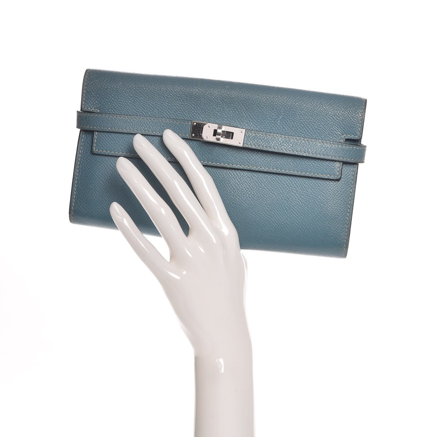 Epsom Kelly Longue Wallet Blue Jean
