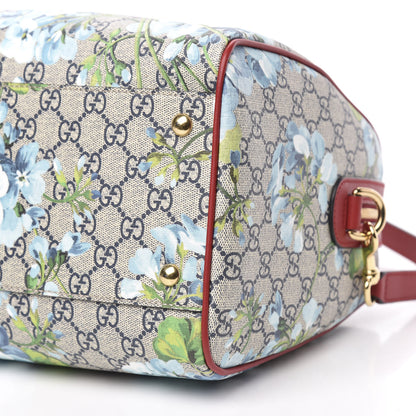 Gucci GG Supreme Monogram Blooms Medium Boston Beige Blue Navy Hibiscus Red 10 of 10