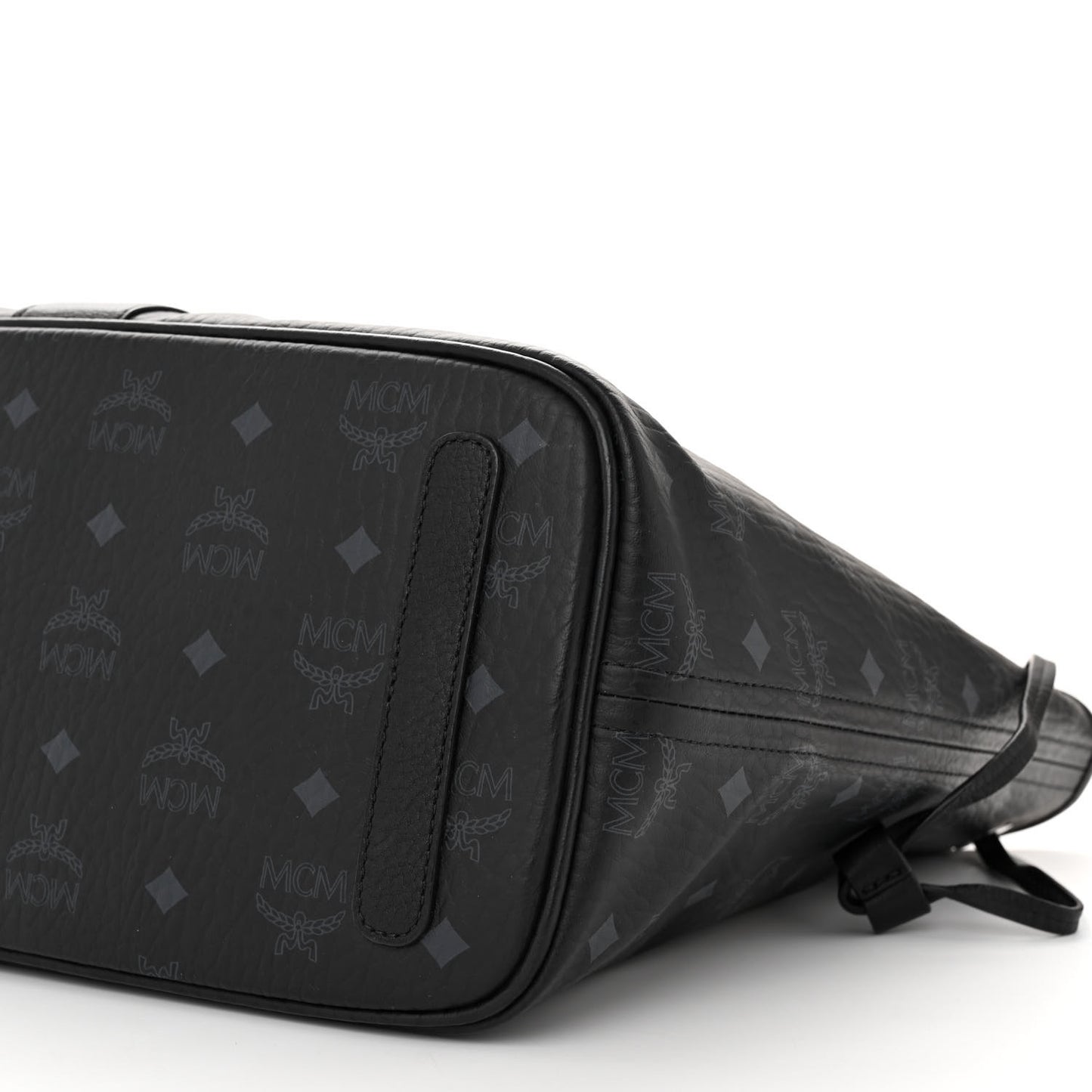 Grained Calfskin Visetos Medium Liz Reversible Shopper Tote Black