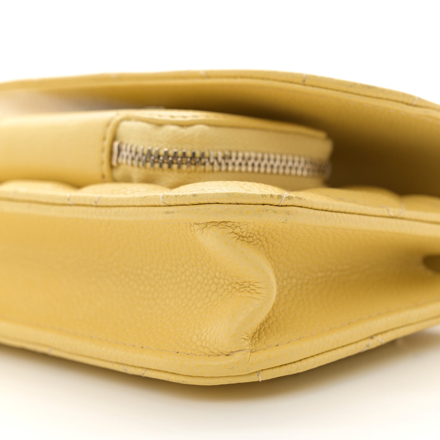 Chanel Caviar Quilted Business Affinity Clutch With Chain Flap Yellow 11 of 13