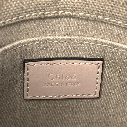 Chloe Linen Calfskin Mini Woody Ribbon Tote Cement Pink 6 of 11