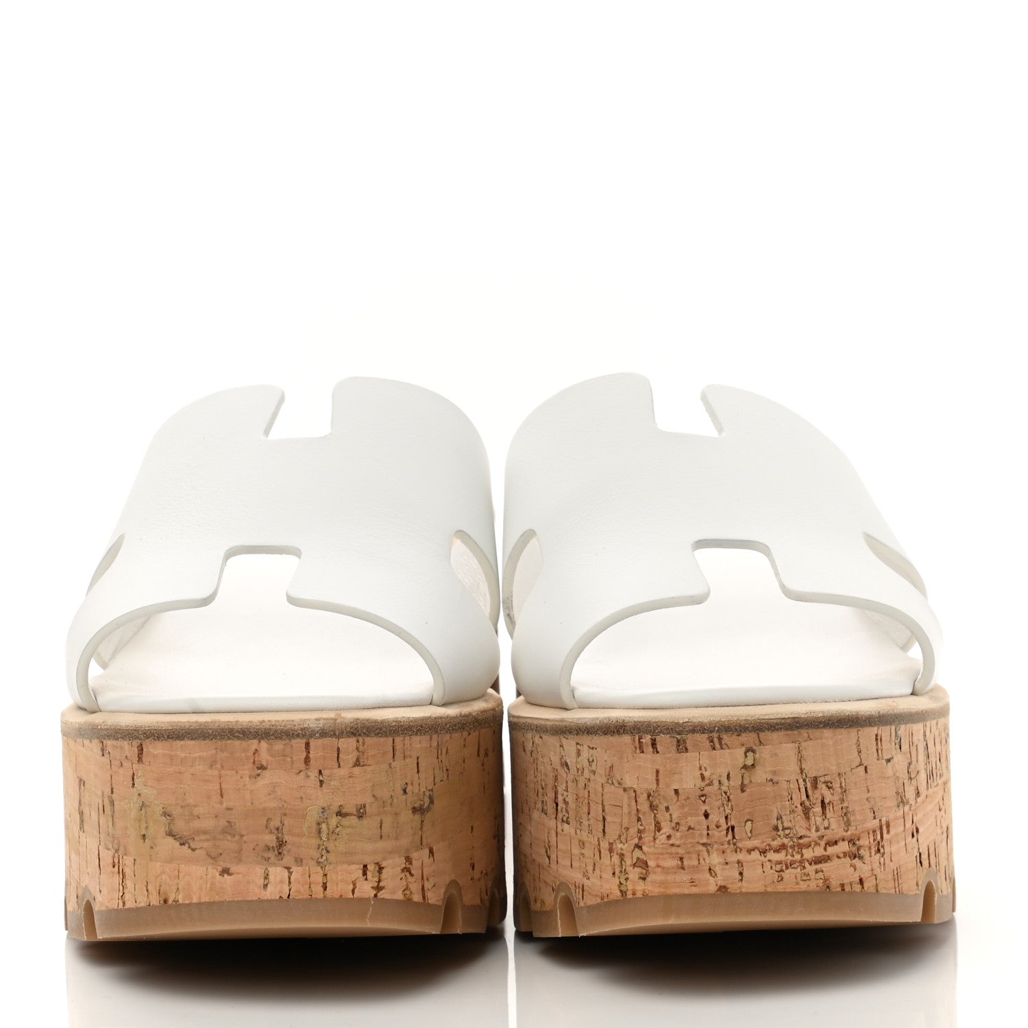 Hermes Calfskin Cork Eze 30 Sandals 37 White 2 of 9