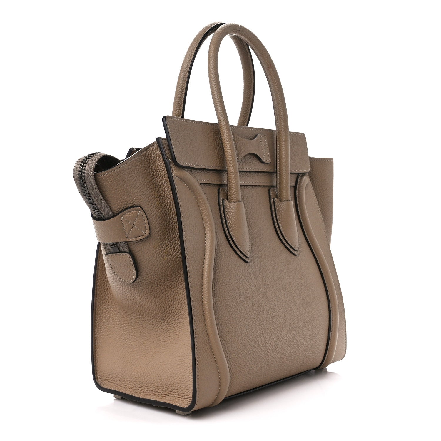Celine Drummed Calfskin Micro Luggage Dune 3 of 15