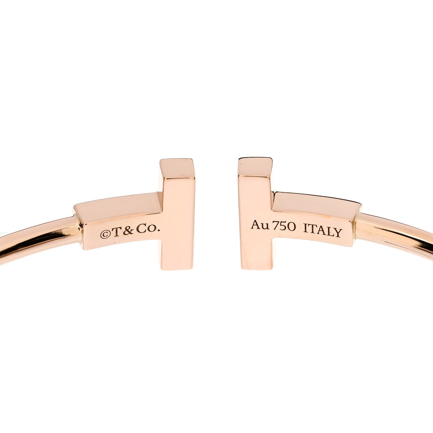 Tiffany 18K Rose Gold Mother of Pearl T Wire Bracelet 3 of 4