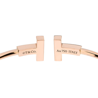 Tiffany 18K Rose Gold Mother of Pearl T Wire Bracelet 3 of 4