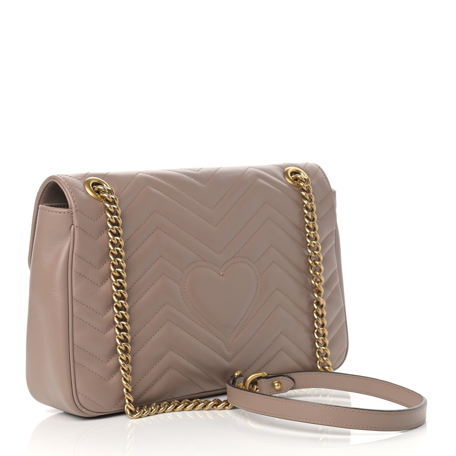 Gucci Calfskin Matelasse Medium GG Marmont Shoulder Bag Porcelain Rose 3 of 12