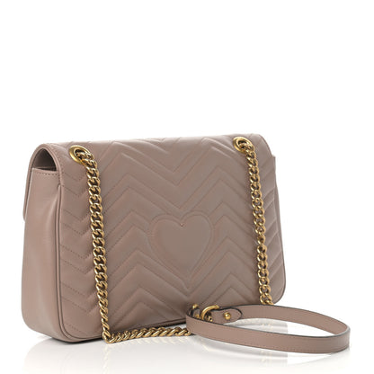 Gucci Calfskin Matelasse Medium GG Marmont Shoulder Bag Porcelain Rose 3 of 12