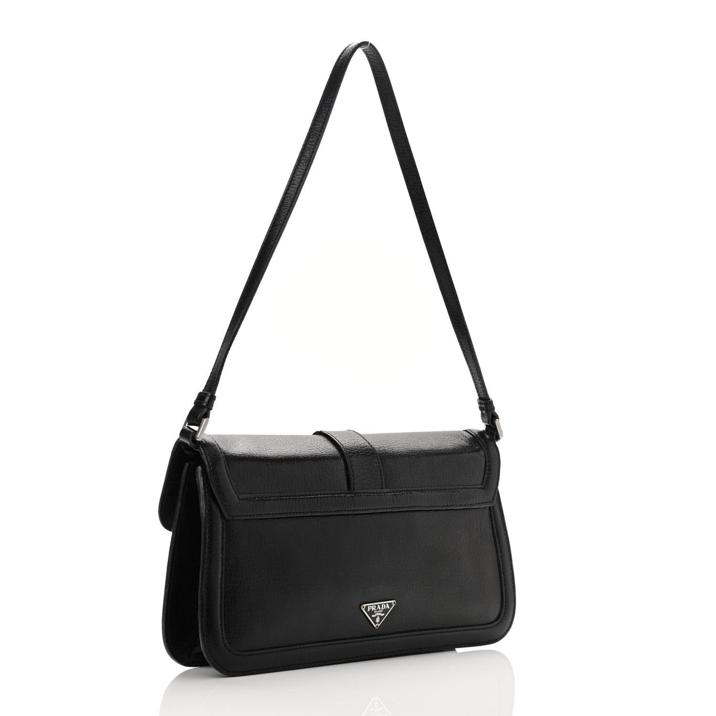 Goatskin Flap Bag Black