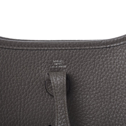 Hermes Taurillon Clemence Amazone Evelyne TPM Etain Rouge Casaque 6 of 12