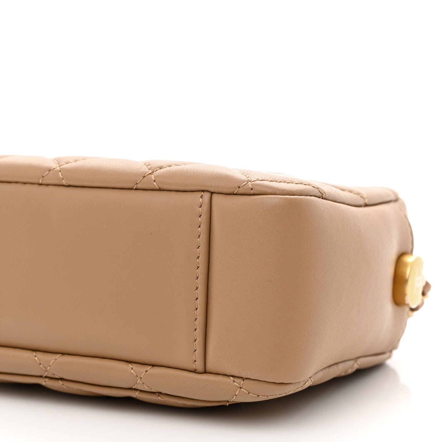 Chanel Lambskin Quilted CC Pearl Crush Camera Case Beige 10 of 10