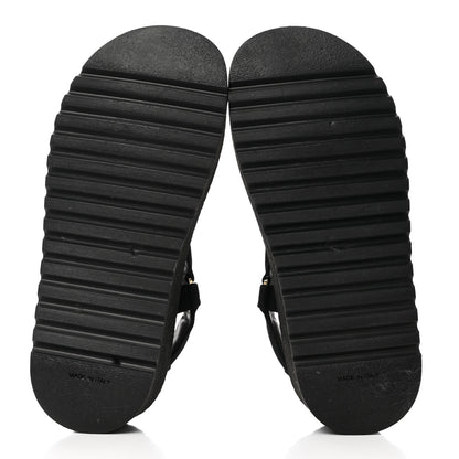 Chanel Grosgrain Quilted CC Logo Platform Sandals 36 Black 5 of 9