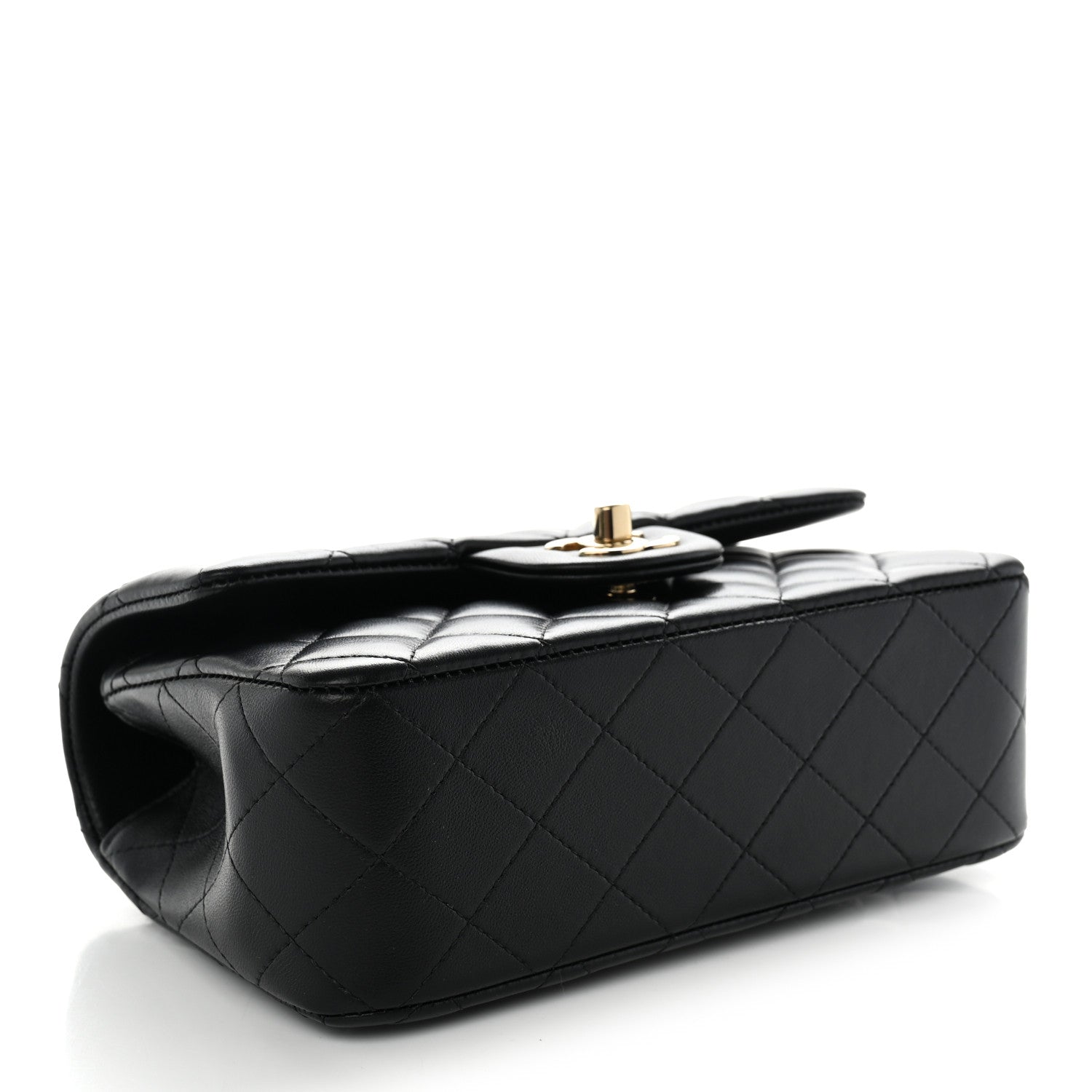 Chanel Lambskin Quilted Mini Top Handle Rectangular Flap Black 4 of 11
