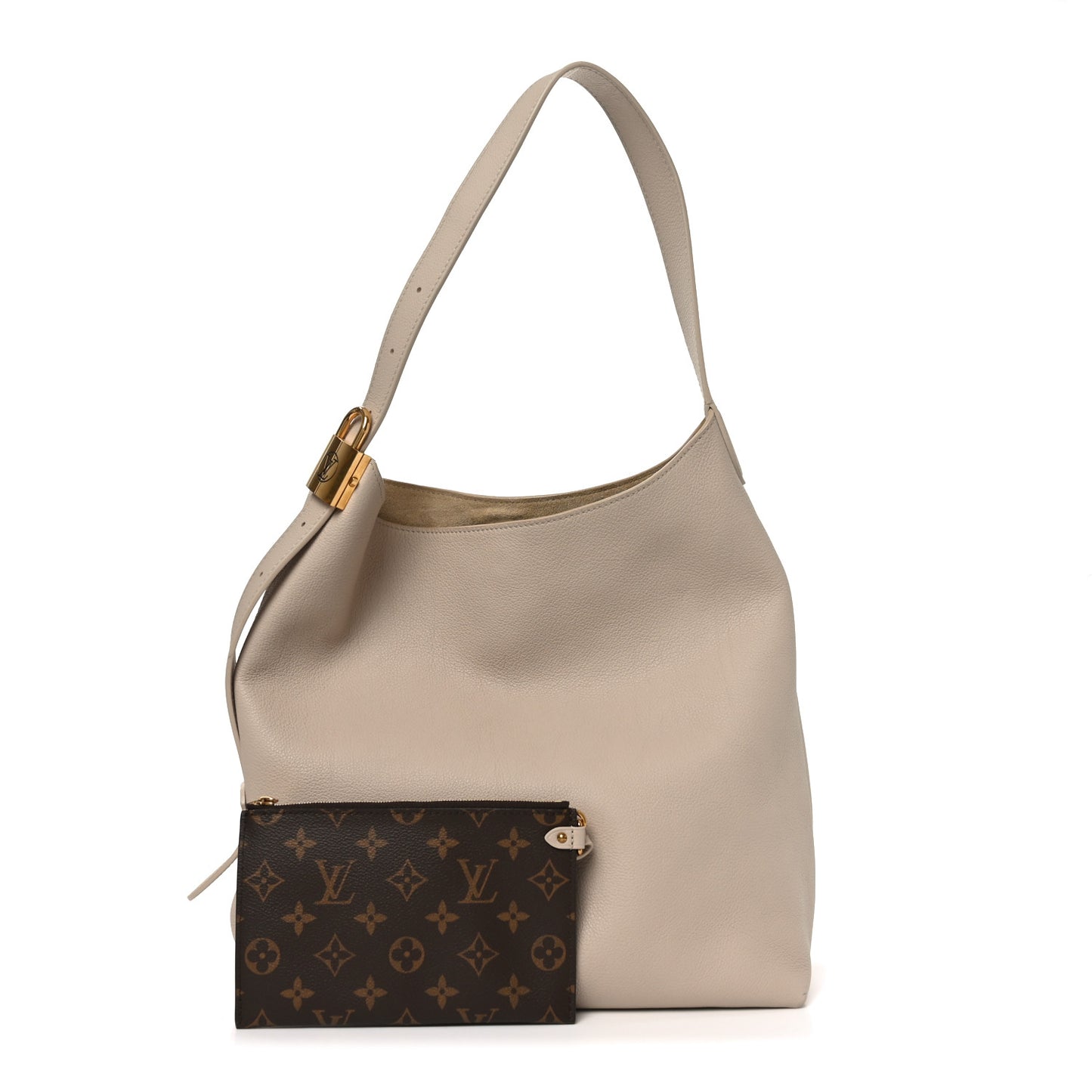 Grained Calfskin Low Key Hobo MM Limestone