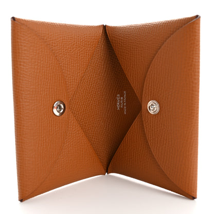 Hermes Epsom Calvi Card Case Gold 5 of 10