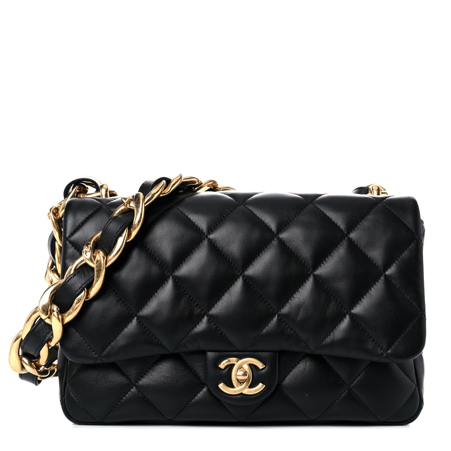 Chanel Lambskin Quilted Large CC Funky Town Flap Black 1 of 10