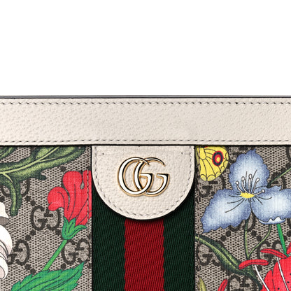 Gucci GG Supreme Monogram Flora Web Small Ophidia Chain Shoulder Bag White 9 of 12