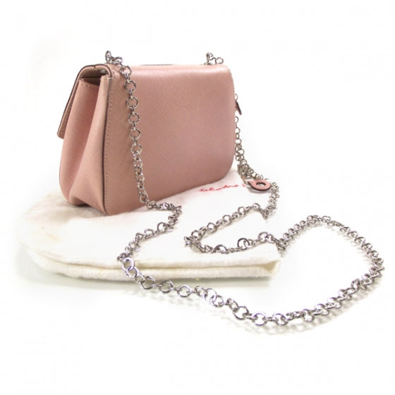 SALVATOREFERRAGAMOCalfskinEmbossedShoulderBagPink