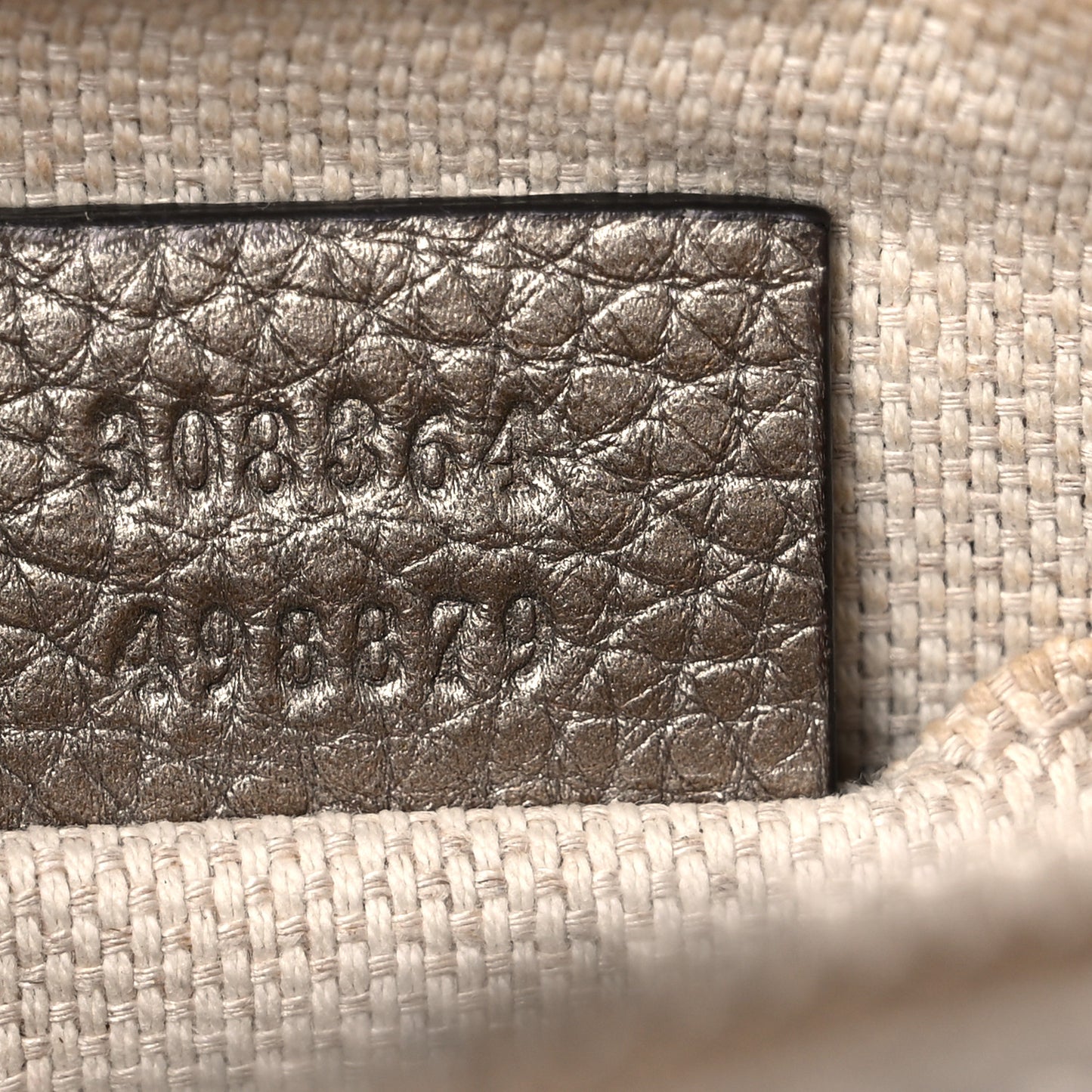 Metallic Pebbled Calfskin Small Soho Disco Bag Golden Beige