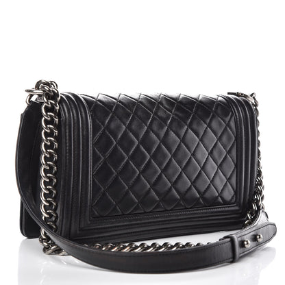 Chanel Lambskin Quilted Medium Boy Flap Black 3 of 18
