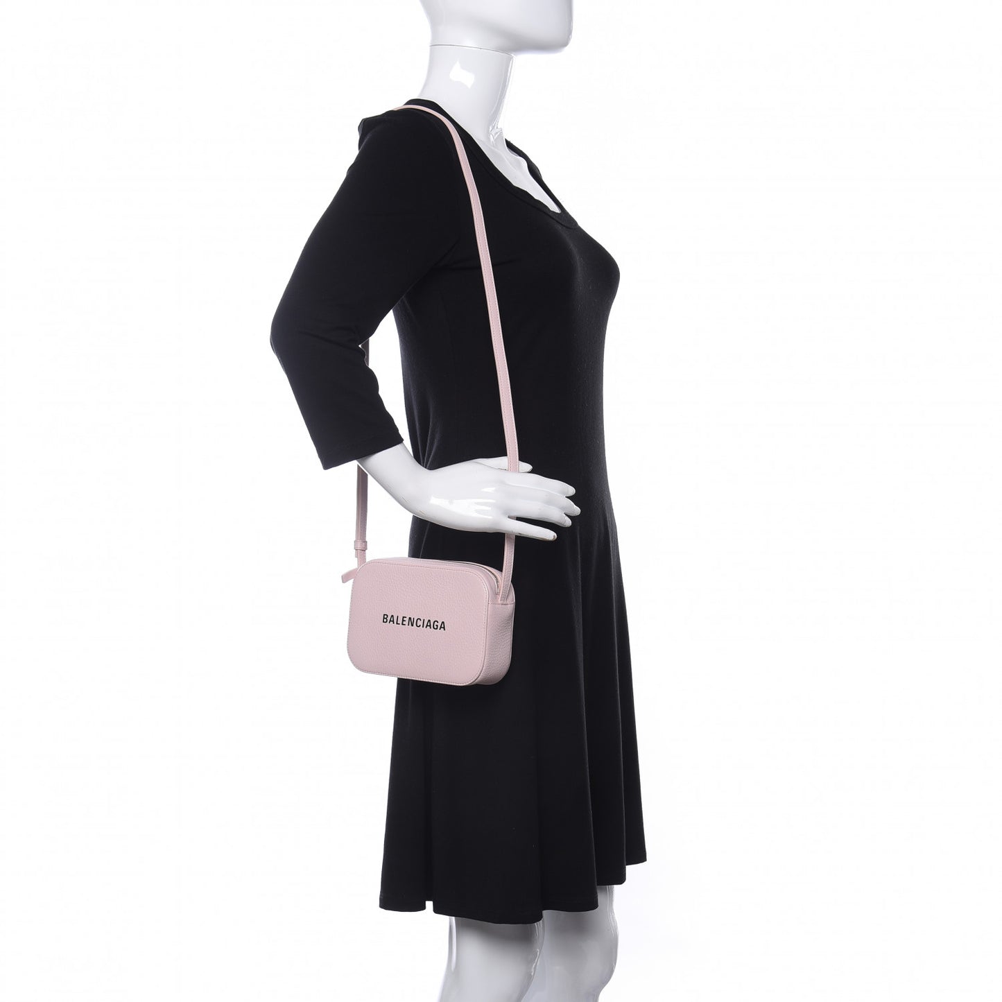 Smooth Calfskin Logo XS Everyday Camera Bag Light Rose Black