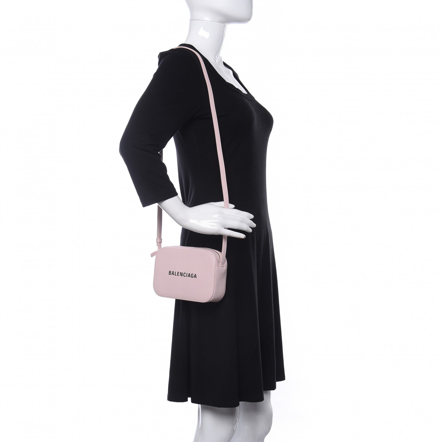 Balenciaga Smooth Calfskin Logo XS Everyday Camera Bag Light Rose Black 2 of 10