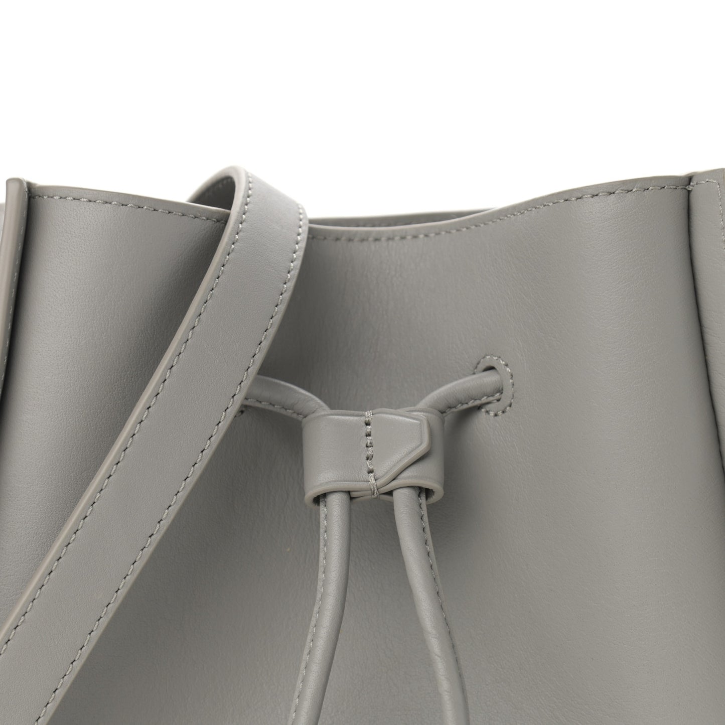 Smooth Calfskin Mini Soleil Bucket Bag Grey