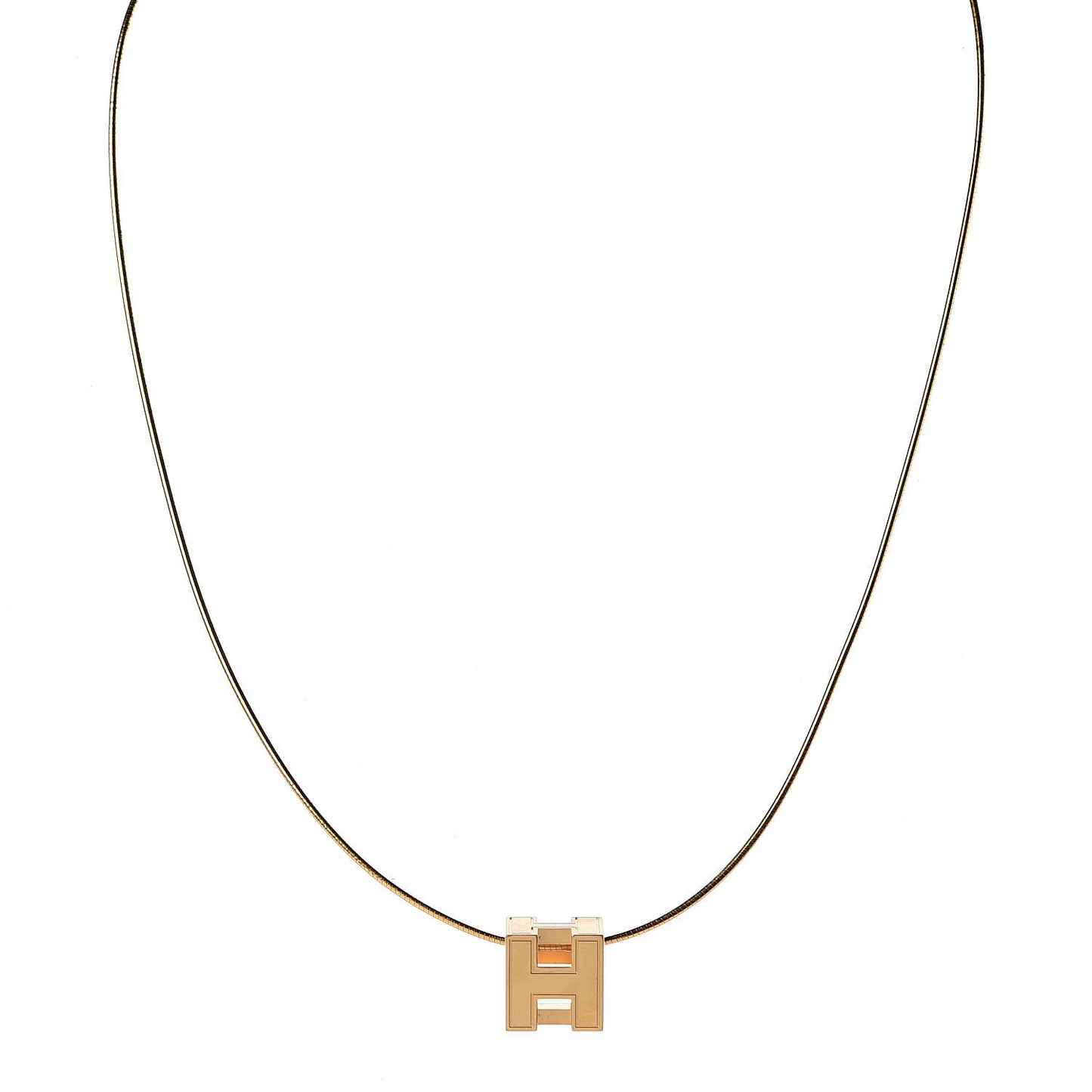 Gold Cage d'H Pendant Necklace