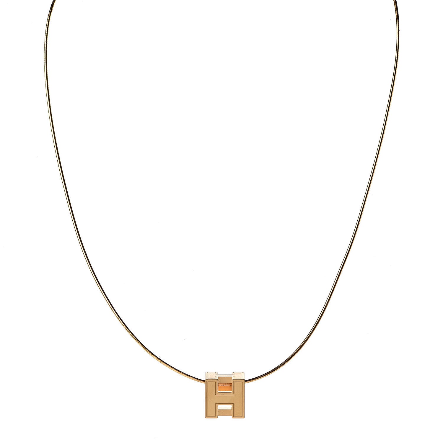 Hermes Gold Cage d'H Pendant Necklace 1 of 10