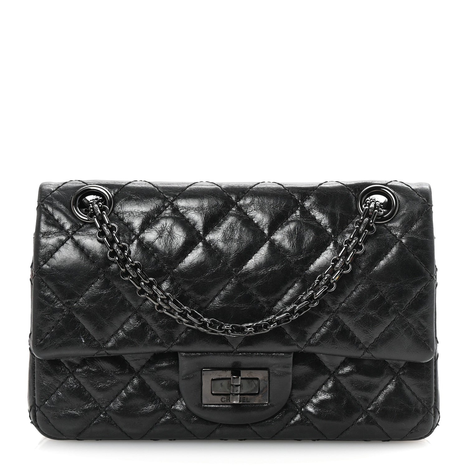 Chanel Aged Calfskin Quilted 2.55 Reissue Mini Flap So Black 1 of 10